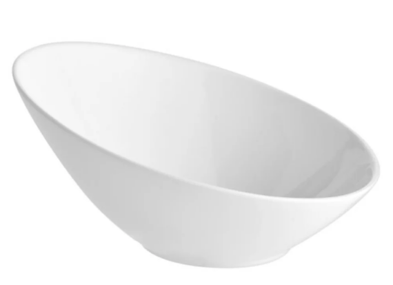 Slanted Porcelain Bowl, 20 oz