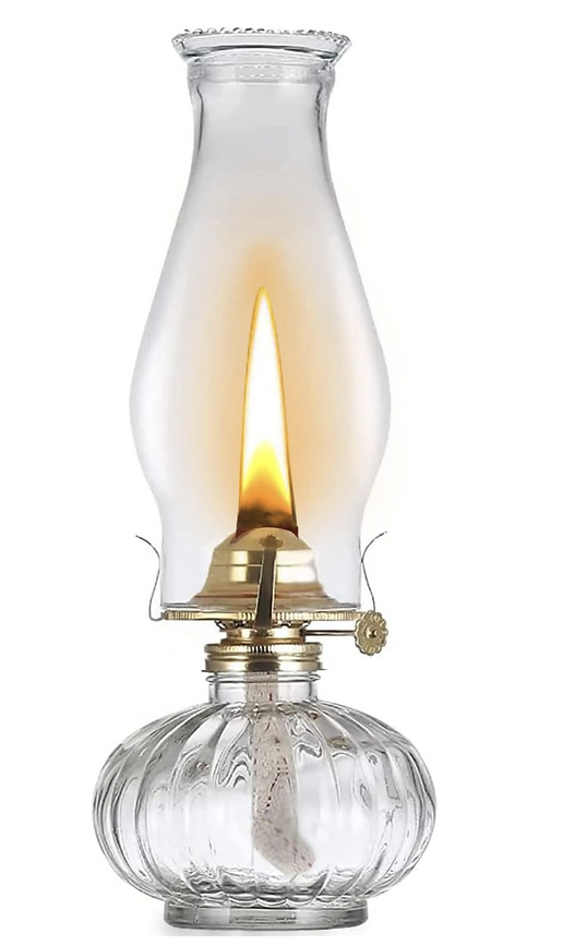 Vintage Kerosene Lamp / 13 in. H x 5.25 in. D / Lamp Oil Incl.