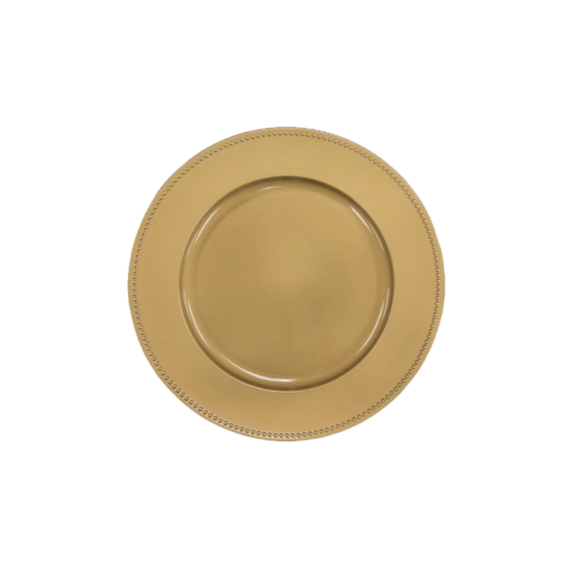 Gold Beaded Acrylic Charger