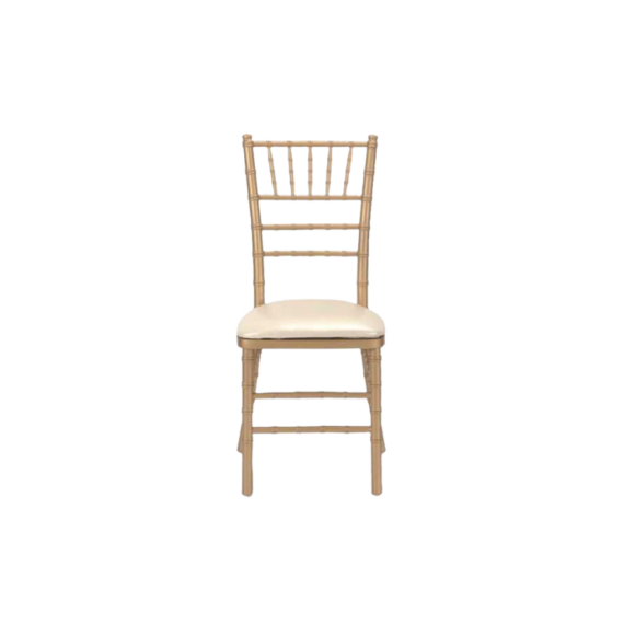 Gold Chiavari Chair with Ivory Cushion