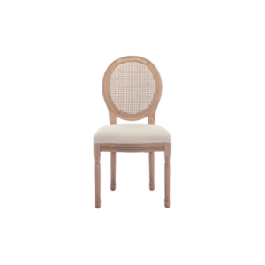 Cane Back King Louis Dining Chair, Upholstered