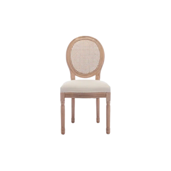 Cane Back King Louis Dining Chair, Upholstered