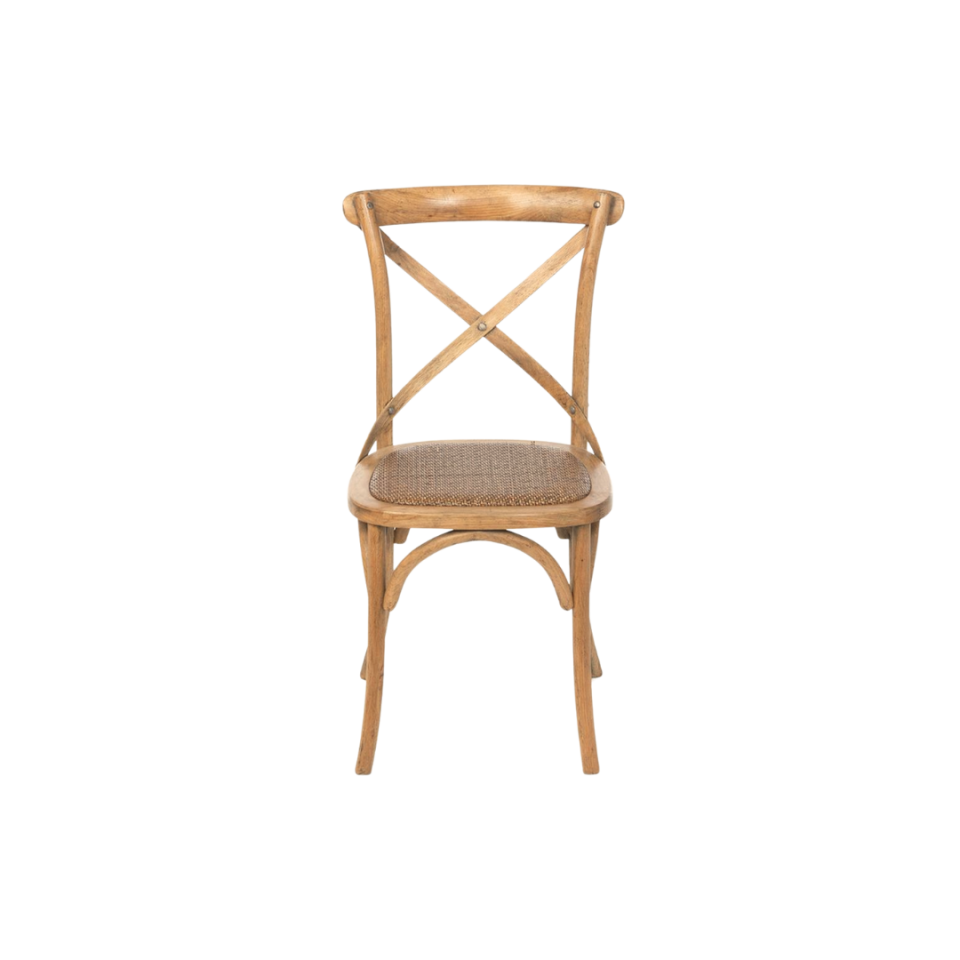 Oak Cross Back with Cane Woven Seat