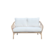 Rattan Loveseat, Vanilla Cushion