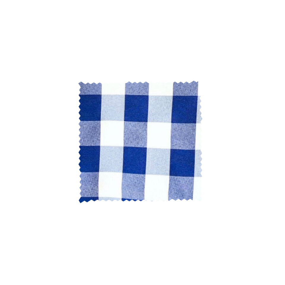 Gingham Linen, Royal & White