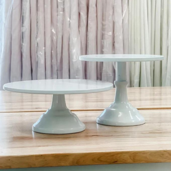Cool White Metal Cake Plate