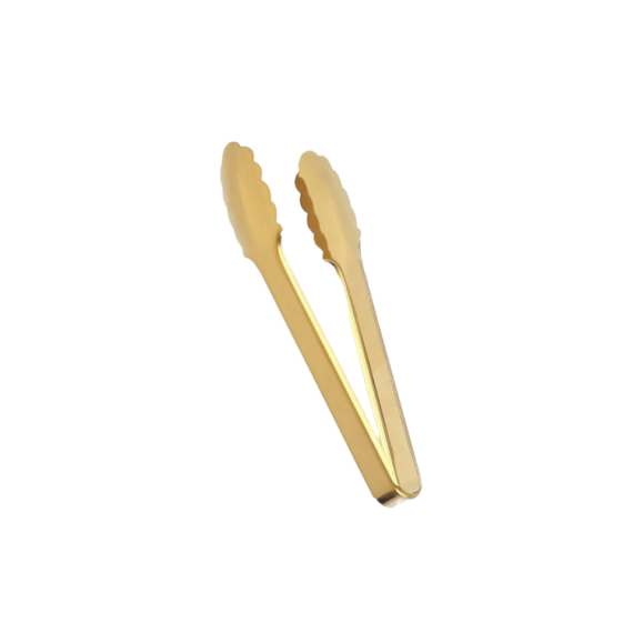 Serving Tongs, Scalloped, Gold, 9 in.