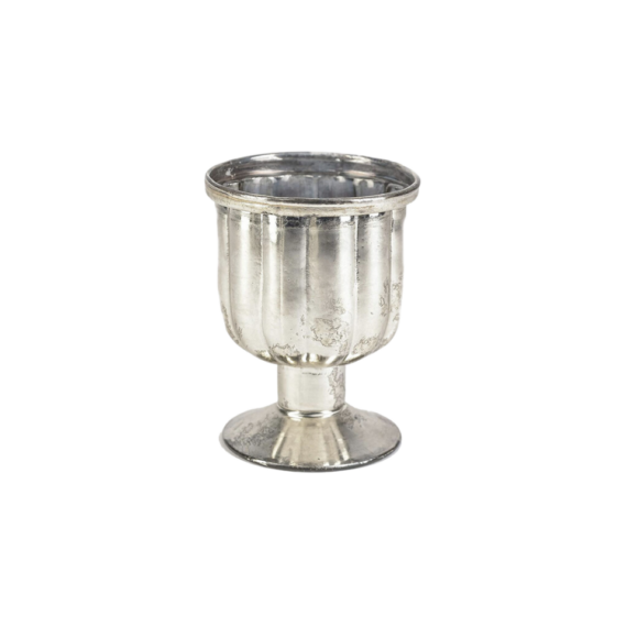 Antiqued Glass Tealight Pedestal