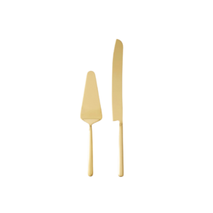 Gold Cake Knife & Server