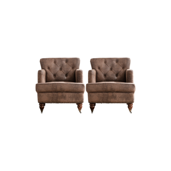 Club Chair / Tufted / Antique Brown
