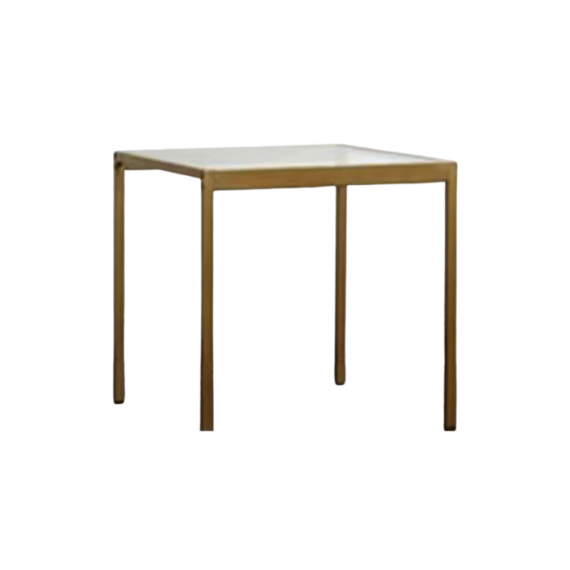 Gold Glass Top Cake Table, 30 in. x 30 in. x 30 in.