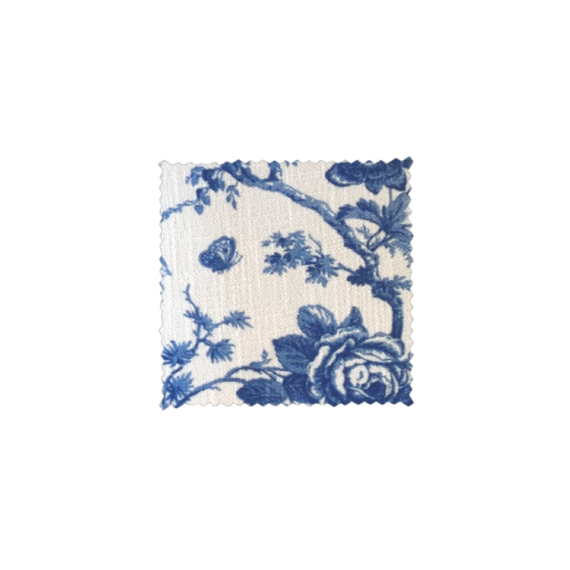 French Toile Linen, Panama & Duke Blue