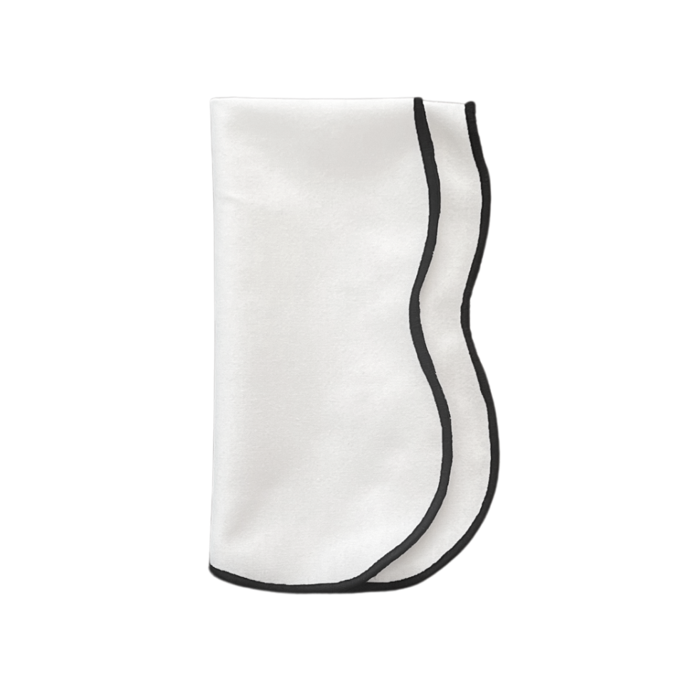 Swell Napkin, White & Black