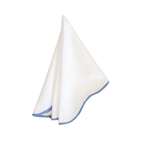 Swell Napkin, White & Chambray