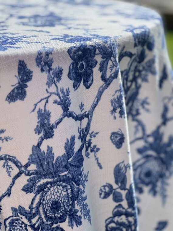 French Toile Linen, Panama & Duke Blue