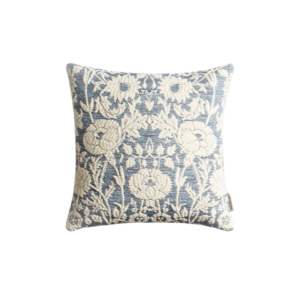 Woven Blue Floral Throw Pillow