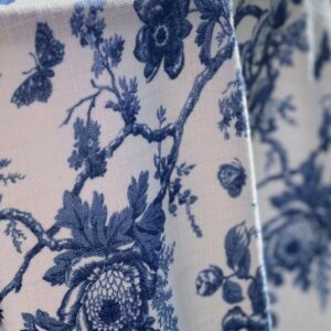 French Toile Linen, Panama & Duke Blue