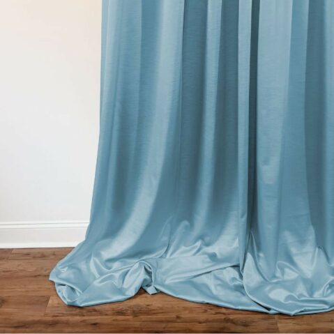 Polar Blue Jasmine Drapery Fabric