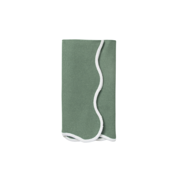 Swell Napkin, Light Olive & White