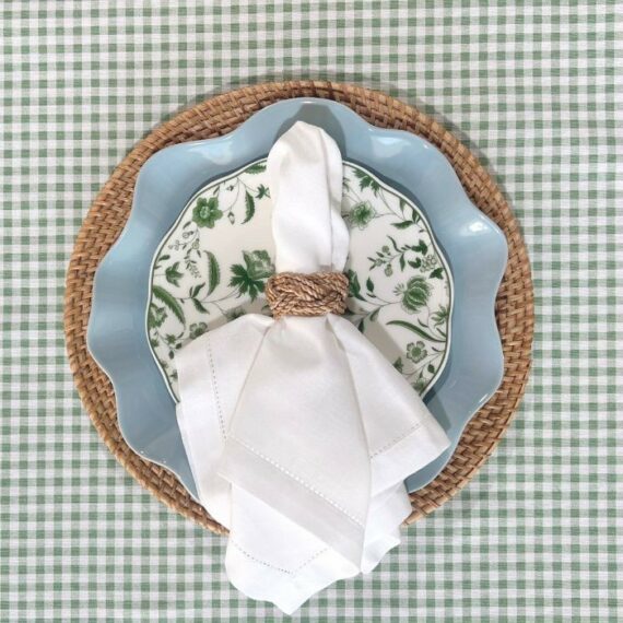 Gingham Linen, Spring Green