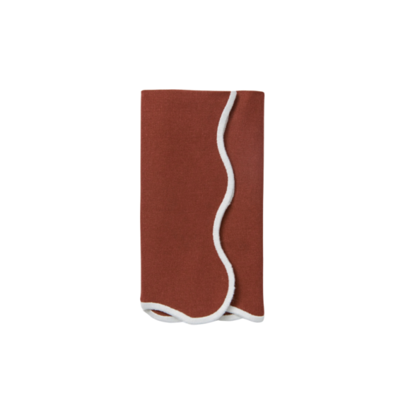 Swell Napkin, Terracotta & White