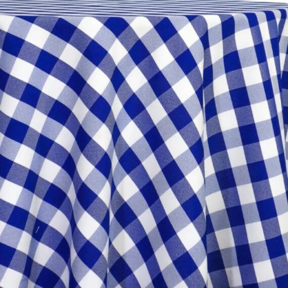 Gingham Linen, Royal & White