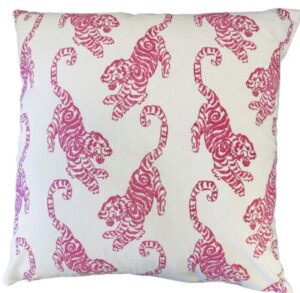 Year Of The Tiger Throw Pillow, Fuchsia