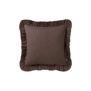 Mocha Ruffle Throw Pillow